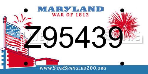 Z95439 Maryland License Plate