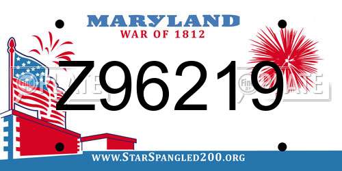 Z96219 Maryland License Plate