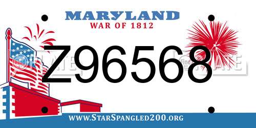 Z96568 Maryland License Plate