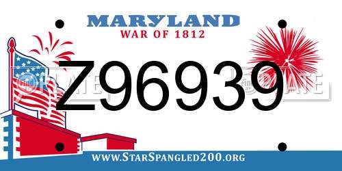 Z96939 Maryland License Plate