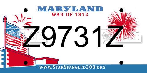 Z9731Z Maryland License Plate