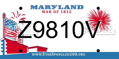 Z9810V Maryland License Plate