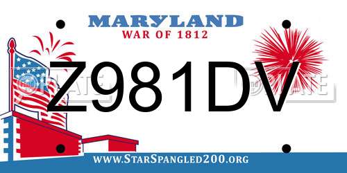 Z981DV Maryland License Plate