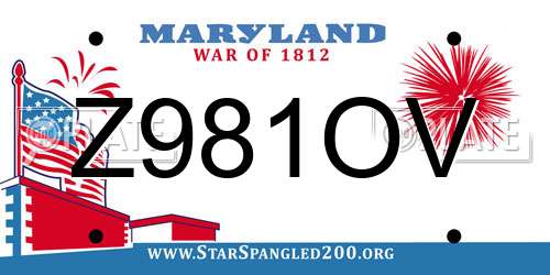 Z981OV Maryland License Plate
