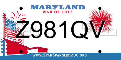 Z981QV Maryland License Plate
