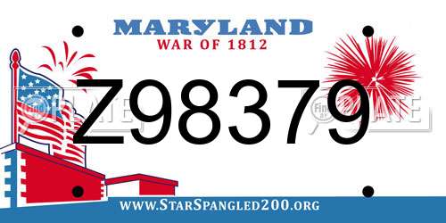 Z98379 Maryland License Plate