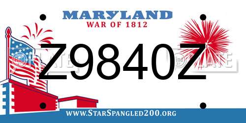 Z9840Z Maryland License Plate