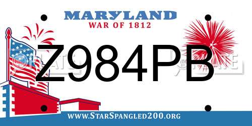 Z984PB Maryland License Plate