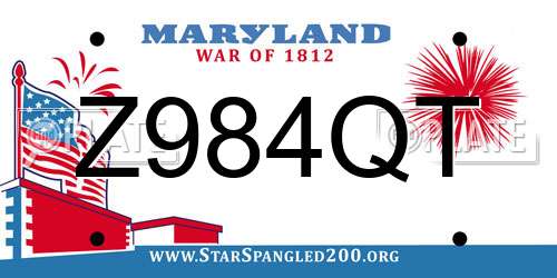 Z984QT Maryland License Plate