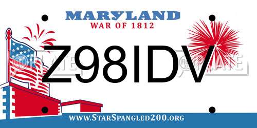Z98IDV Maryland License Plate