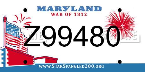 Z99480 Maryland License Plate