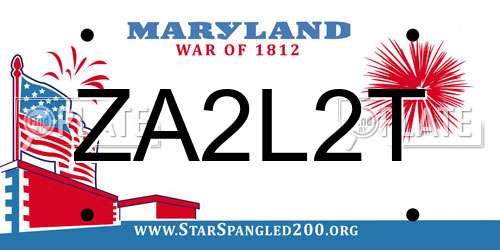 ZA2L2T Maryland License Plate