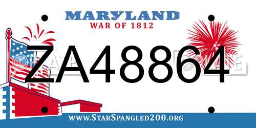 ZA48864 Maryland License Plate