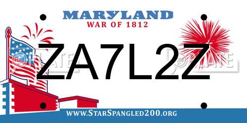 ZA7L2Z Maryland License Plate