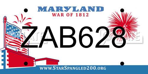 ZAB628 Maryland License Plate