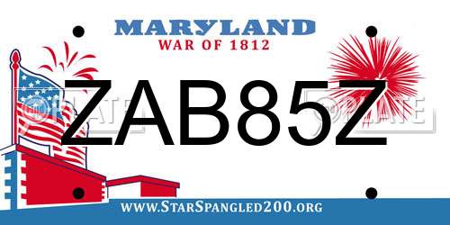 ZAB85Z Maryland License Plate