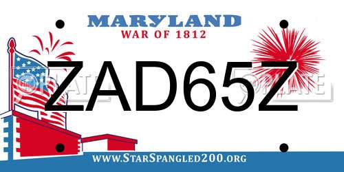 ZAD65Z Maryland License Plate