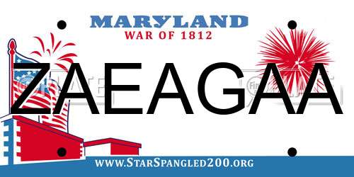 ZAEAGAA Maryland License Plate