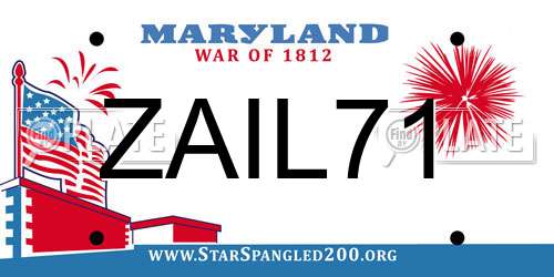 ZAIL71 Maryland License Plate