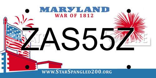ZAS55Z Maryland License Plate