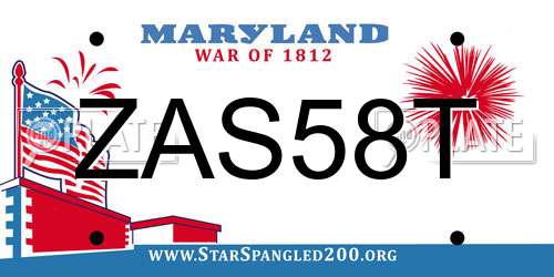 ZAS58T Maryland License Plate