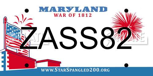 ZASS82 Maryland License Plate