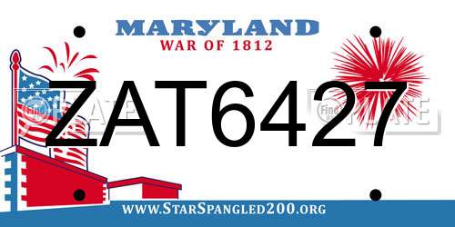 ZAT6427 Maryland License Plate
