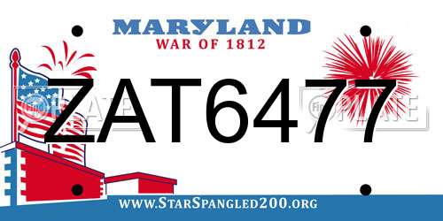 ZAT6477 Maryland License Plate