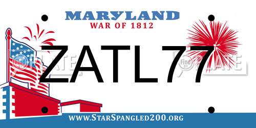 ZATL77 Maryland License Plate