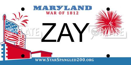 ZAY Maryland License Plate
