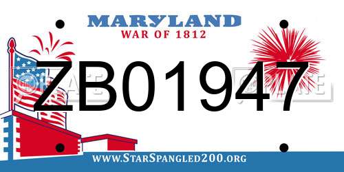ZB01947 Maryland License Plate