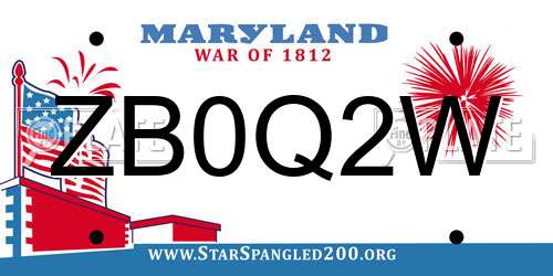 ZB0Q2W Maryland License Plate