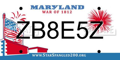 ZB8E5Z Maryland License Plate