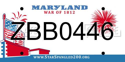 ZBB0446 Maryland License Plate