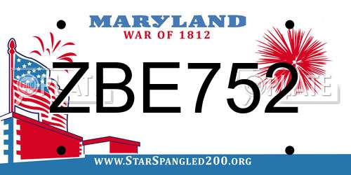 ZBE752 Maryland License Plate