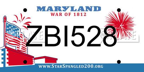 ZBI528 Maryland License Plate