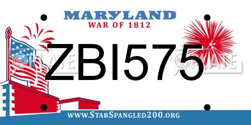 ZBI575 Maryland License Plate