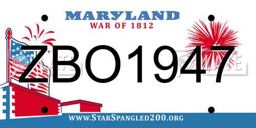 ZBO1947 Maryland License Plate