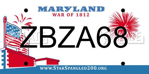 ZBZA68 Maryland License Plate