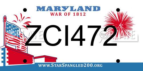 ZCI472 Maryland License Plate