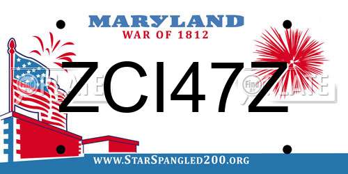 ZCI47Z Maryland License Plate