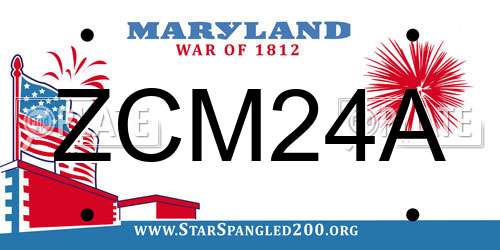 ZCM24A Maryland License Plate