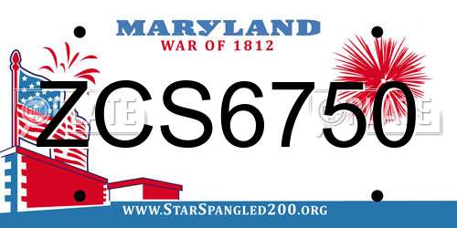 ZCS6750 Maryland License Plate