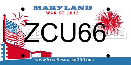 ZCU66 Maryland License Plate