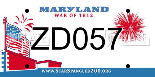 ZD057 Maryland License Plate