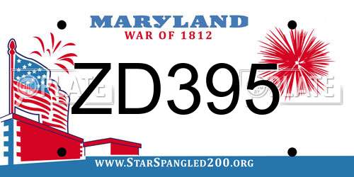 ZD395 Maryland License Plate