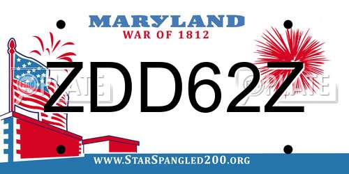 ZDD62Z Maryland License Plate