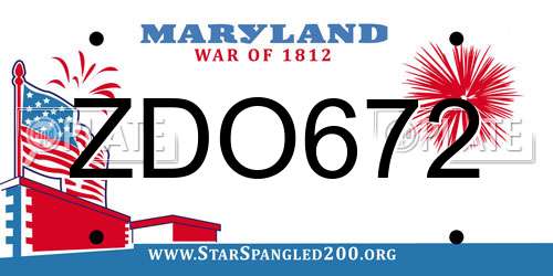 ZDO672 Maryland License Plate