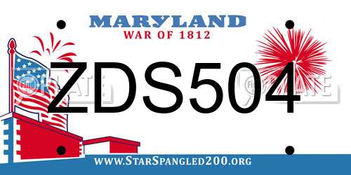 ZDS504 Maryland License Plate