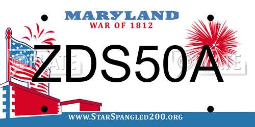 ZDS50A Maryland License Plate